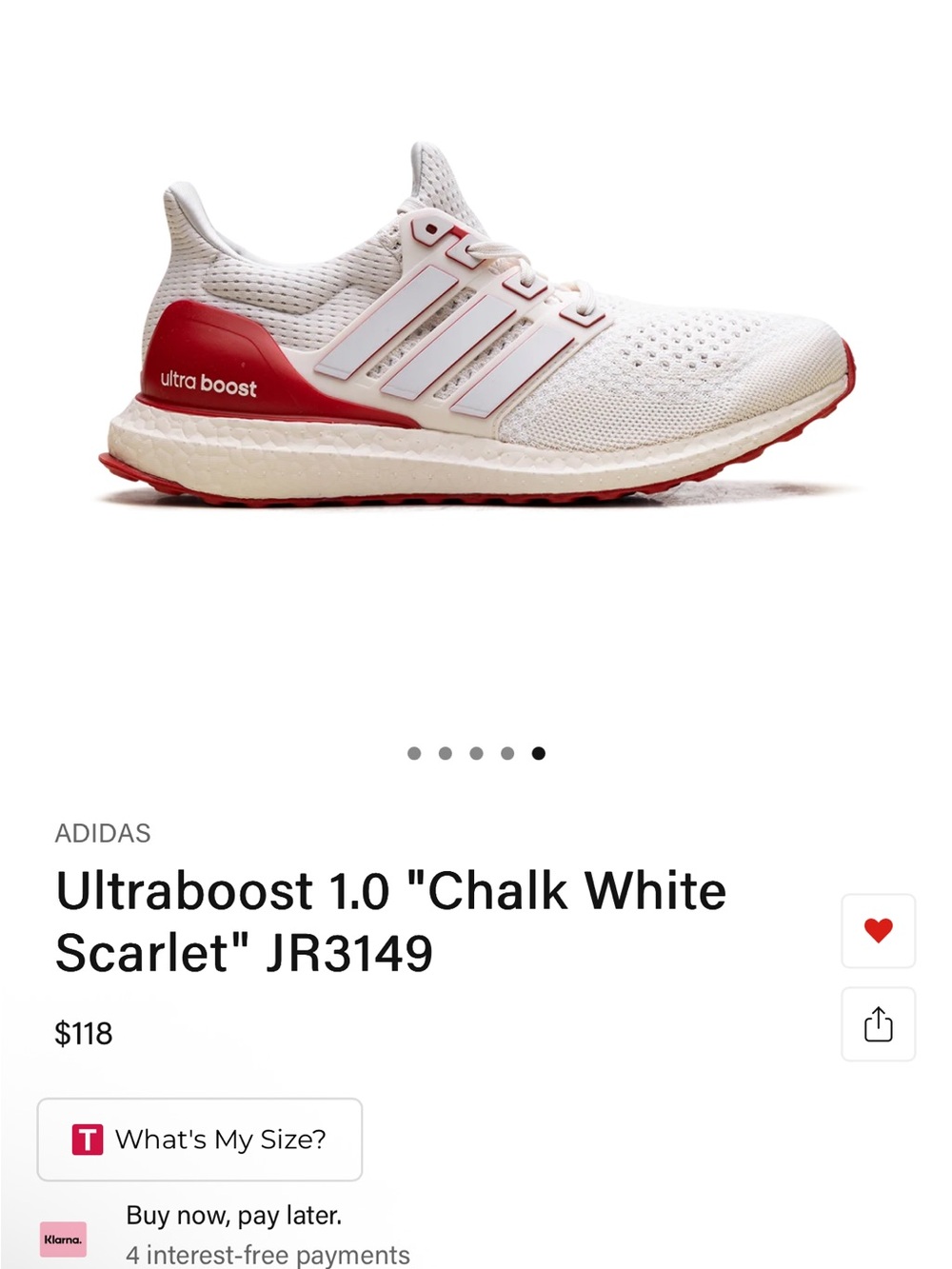 adidas Ultraboost 1.0 Chalk White with Scarlet Accents